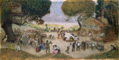 Esboço para o Hôtel de Ville de Paris: Fête champêtre, cerca de 1906 (lápis, óleo sobre madeira) de Jean Veber