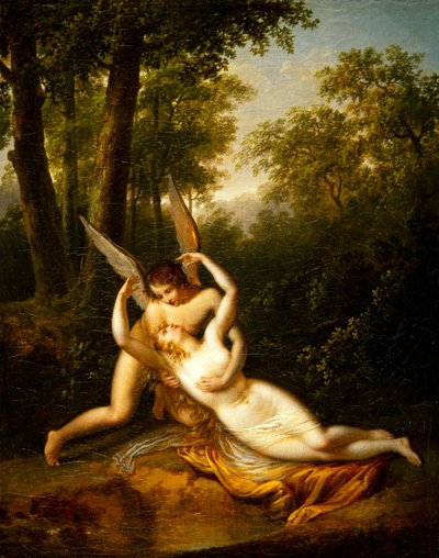 Cupido e Psique (óleo sobre tela) de Jean Victor Bertin
