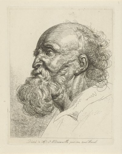 Retrato de um velho com barba de Jean Zacherie Mazel