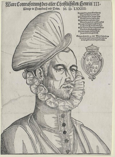 Rei de França Henrique III (impressão) de Jean de (after) Court