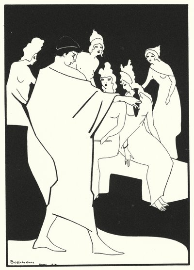 Os Livros de Amor de Ovídio: Vem, aprende comigo como dar à tua pele uma brancura deslumbrante (litografia a cores) de Jean de Bosschere