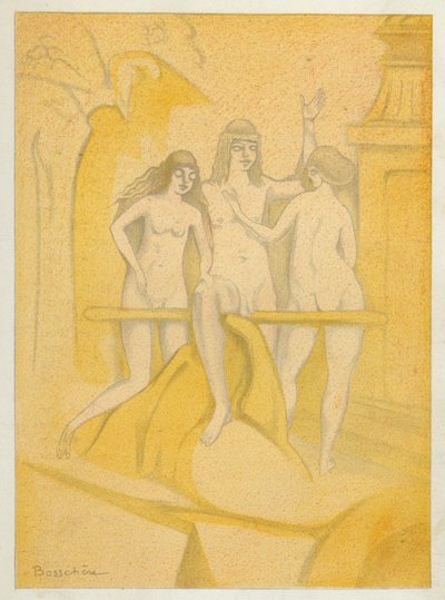 Os livros de amor de Ovídio: Feliz aquele que morre nas listas do amor (litografia a cores) de Jean de Bosschere