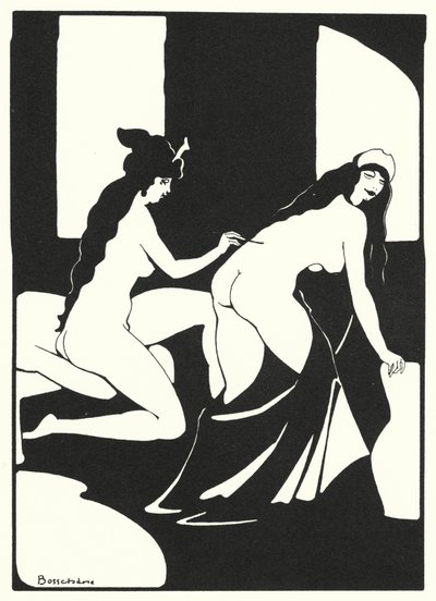 Os livros de amor de Ovídio: Que o seu corpo se torne uma letra viva (litografia a cores) de Jean de Bosschere