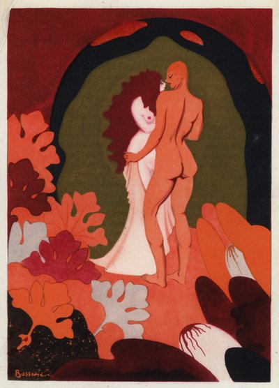 Os livros de amor de Ovídio: Para a apertar suavemente ao meu lado (litografia a cores) de Jean de Bosschere