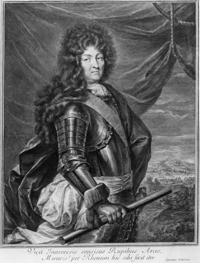 Retrato de Luís XIV (1638-1715) gravado por Gerard Edelinck (1640-1707) de Jean de la Haye