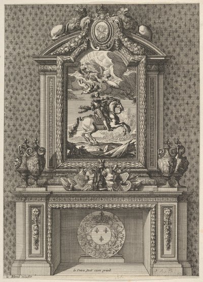 Chaminé com Pintura de Luís XIV sobre o Mantle, de 