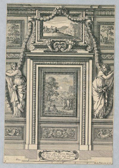 Design para porta, de "Placarts Out Ornemens" de Jean le Pautre