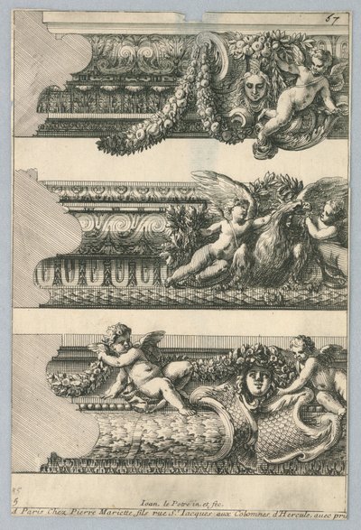 Design para molduras pintadas, de "Bordures de Tableau" de Jean le Pautre