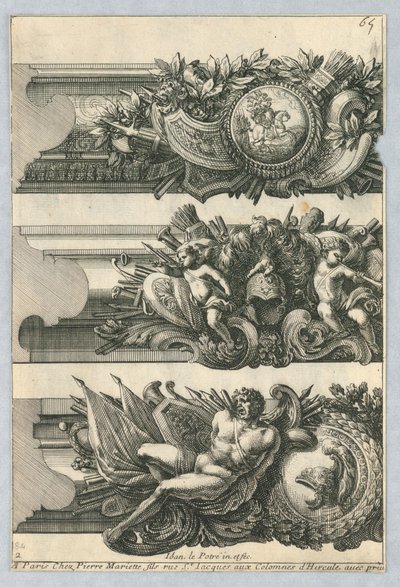 Design para molduras pintadas, de "Bordures de Tableau" de Jean le Pautre