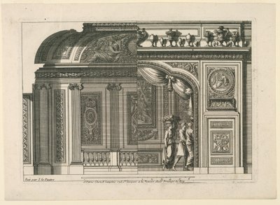 Projeto para uma alcova francesa, de "Alcoves à le Francoise" de Jean le Pautre