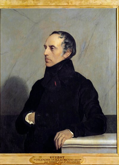 Retrato de François Pierre Guillaume Guizot (1787-1874) Ministro e historiador Pintura de Jehan Vibert (1840-1902), óleo sobre tela de Jean or Jehan Georges Vibert