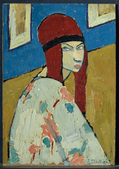 Auto-retrato, c.1917 (óleo sobre cartão) de Jeanne Hébuterne