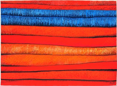 Tecidos marroquinos 3, 2013 (guache sobre papel) de Jeanne Maze