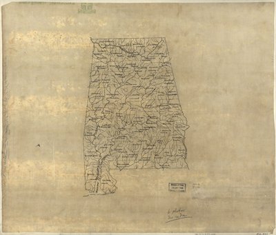 Mapa de base do Alabama. LOC 2005625108 de Jedediah Hotchkiss