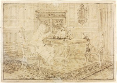 Esboço de "Jogadores de Xadrez" de Jefferson David Chalfant