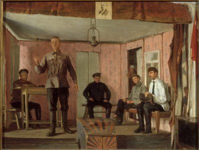 Uma reunião da célula comunitária da aldeia de Jefim Michailowitsch Tschepzow