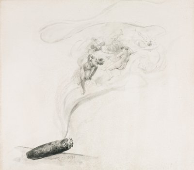 Na fumaça, de 1800. de Jehan Georges Vibert