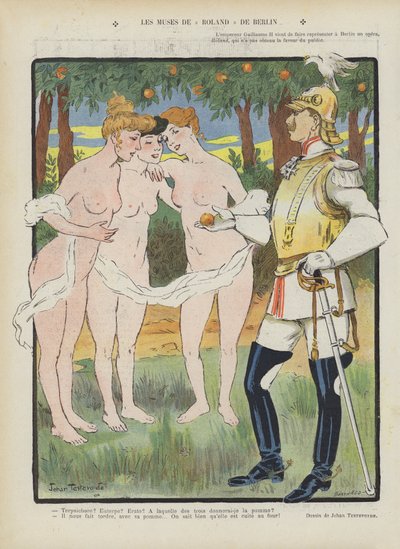 As musas de Roland de Berlim. Ilustração para Le Rire de Jehan Testevuide