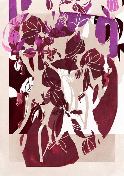 Flores abstratas em magenta de Jenja Braun