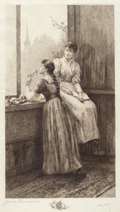 Sem título (duas garotas em uma janela) de Jennie Augusta Brownscombe