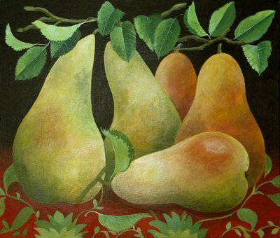 Peras, 2014 (acrílico sobre tela) de Jennifer Abbott