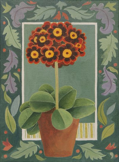 Primula vermelha e preta (acrílico) de Jennifer Abbott