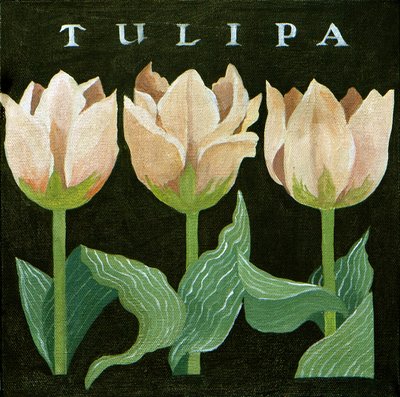 Tulipas, 2013 (acrílico sobre tela) de Jennifer Abbott