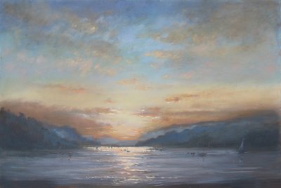 Salcombe Dawn (óleo sobre tela) de Jennifer Wright