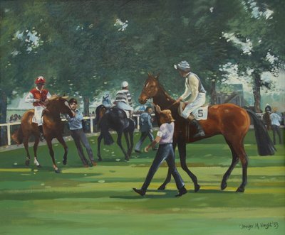 O Paddock, Corridas de Windsor (óleo sobre tela) de Jennifer Wright
