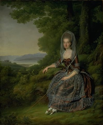 Baronesa Matilda Guiguer de Prangins em seu parque no lago de Genebra de Jens Juel