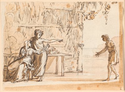 Uma cena do idílio de Salomon Gessner "Le premier navegador" de Jens Juel