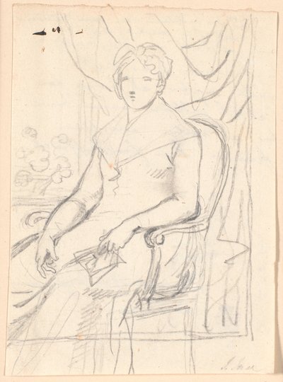 Rascunho de composição para o retrato da Condessa Anna Joachima Danneskiol-Laurvigen, née Ahlefeldt, em seu 74º ano de Jens Juel