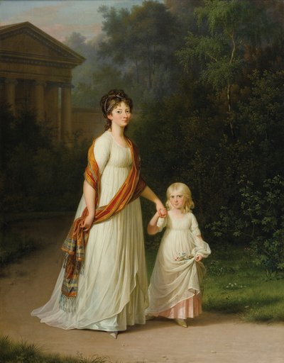 Marie Sophie Frederikke, Princesa da Dinamarca e a sua filha, a Princesa Carolina de Jens Juel
