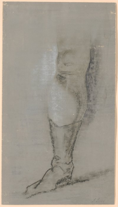 Estudo para o retrato da família Ryberg; Perna direita de Johan Christian Ryberg de Jens Juel
