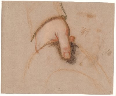 Estudo para o retrato da família Ryberg; A mão esquerda de Johan Christian Ryberg segurando um chapéu de Jens Juel
