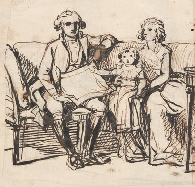 Estudos para «Peder Anker, a sua mulher Anna Elisabeth, nascida Cold, e a filha deles Karen» de Jens Juel