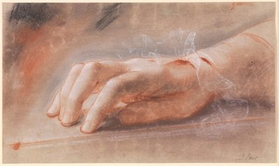Estudo de uma mão direita para o retrato da condessa Anna Joachima Danneskiold-Laurvigen de Jens Juel