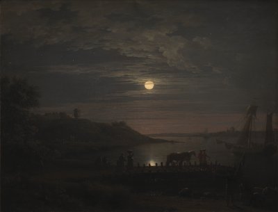 A Travessia do Pequeno Cinturão em Snoghøj. Nascer da lua de Jens Juel