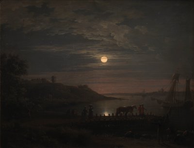 A Travessia do Pequeno Cinturão em Snoghøj. Nascer da lua de Jens Juel