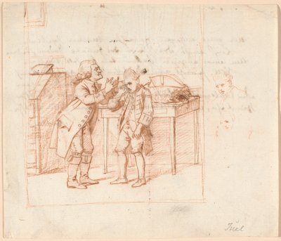 Ilustração do rascunho P.A. A peça de Heiberg "De Vonner og de Vanner" de Jens Juel
