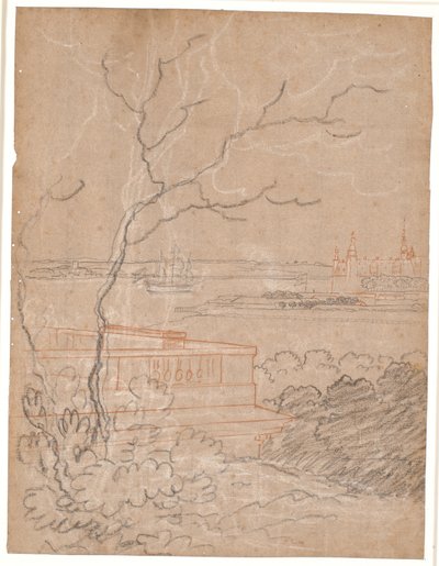 Vista de Marienlyst sobre Kronborg de Jens Juel