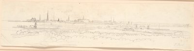 A vista de Copenhague vista da colina de Frederiksberg. Estudo de fundo para um retrato de Frederik VI como príncipe herdeiro de Jens Juel