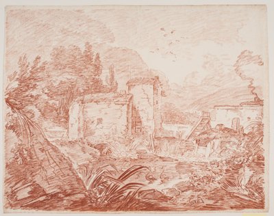 paisagem de fantasia italiana de Jens Petersen Lund