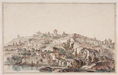 Perspectiva romana com muralha e igrejas de Jens Petersen Lund