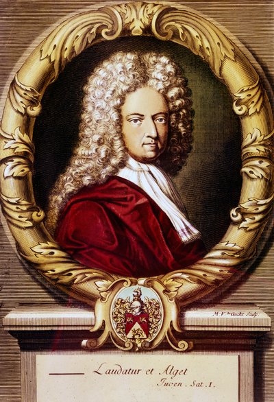 Retrato de Daniel Defoe (cor litho) de Jeremiah (after) Taverner