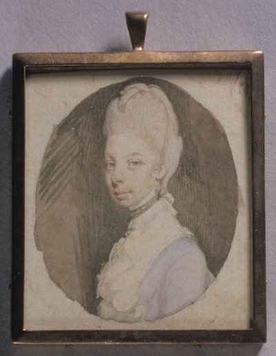 Miniatura do retrato da rainha Charlotte, c.1772 (wc no marfim) de Jeremiah Meyer