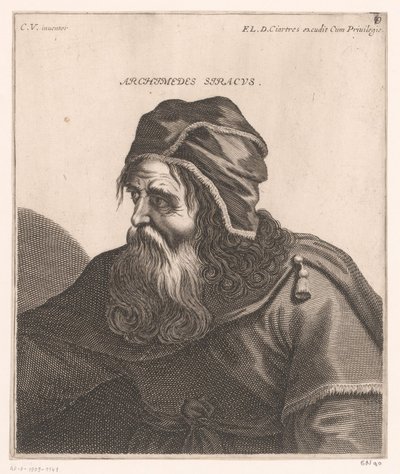 Retrato de Arquimedes
Archimedes Siracus (título sobre o objecto)
Bustos de filósofos e reis (título da série) de Jerôme David (attributed to)