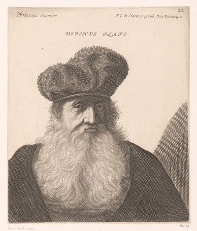 Retrato de Platão
Divinus Plato (título sobre o objecto)
Bustos de filósofos e reis (título da série) de Jerôme David (attributed to)