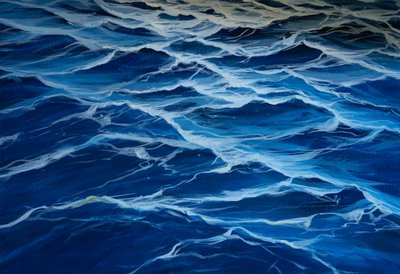 Mar azul, 2020 (têmpera sobre papel) de Jerome Glomaud