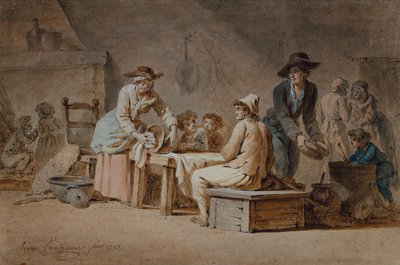 Uma família camponesa em um interior de Jerome Preudhomme